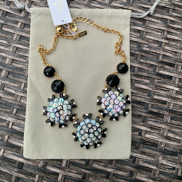 - Kate Spade NY Sequin crystal Jet bib necklace